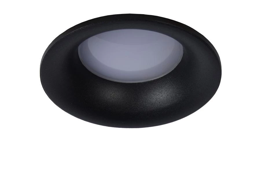 Lucide ZIVA - Recessed spotlight Bathroom - Ø 8,4 cm - 1xGU10 - IP44 - Black - off